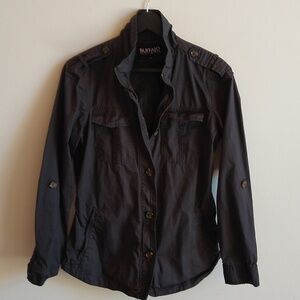 BUFFALO David Bitton Shacket Cargo Jacket Lawrence Charcoal 100% Cotton Sz Small